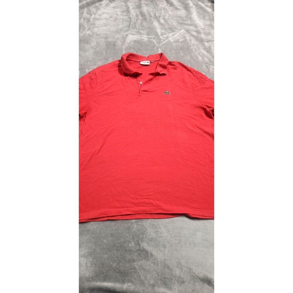 Lacoste Men's Size S/M Red 100% Cotton Short Sleeve Polo Shirt